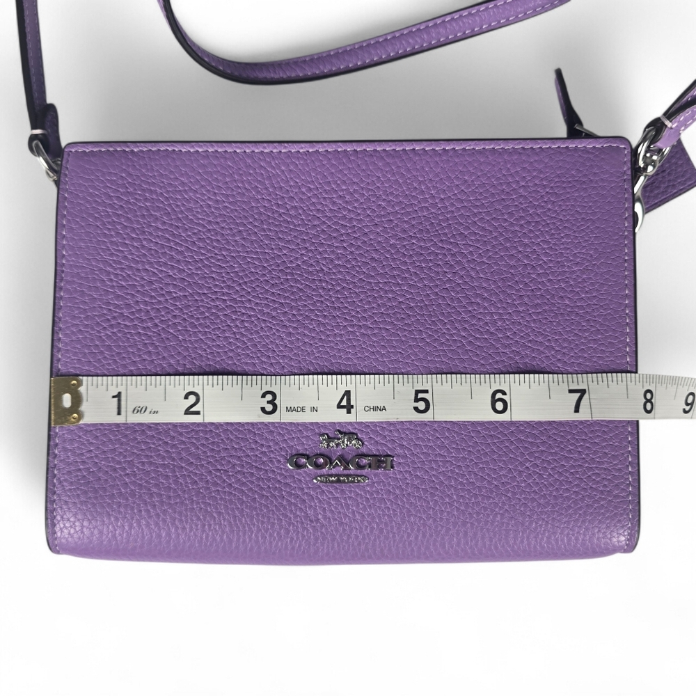 Coach Slim Pebbled Leather‎ Crossbody Bag ☆ - Picture 6 of 8